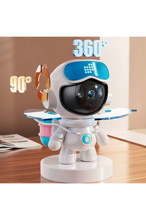 4K Akıllı Robot Kamera 360° Takip Gece Görüşlü WiFi Güvenlik Bebek İzleme Kamerası 2 Yönlü Ses