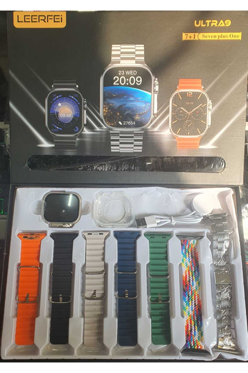 7 KORDONLU AKILLI SAAT BLUETOOTH ARAMA CEVAPLAMA BİLDİRİM ALARM MÜZİK SPOR UYKU MODU NABIZ ÖLÇME