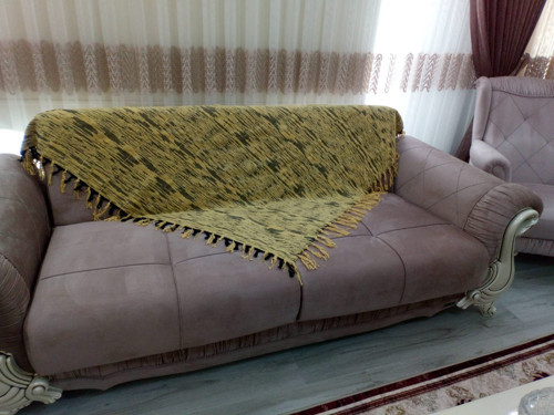 Mandaş el dokuma koltuk şalı Yeni Nesil 170*170 1 li pk vizon