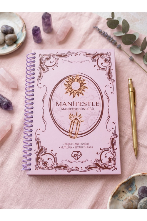 Manifest Günlüğü - Spiralli Çekim Yasası ve Olumlama Defteri (Vizyon Panosu İlaveli) - Motivasyon ve Hedef Ajandası