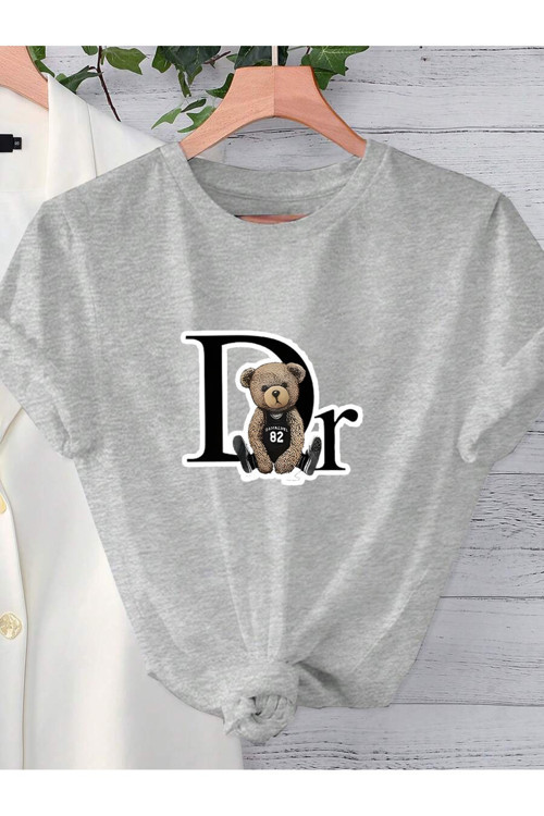 Unisex Dr. Ayı Tasarım Basklı Tshirt