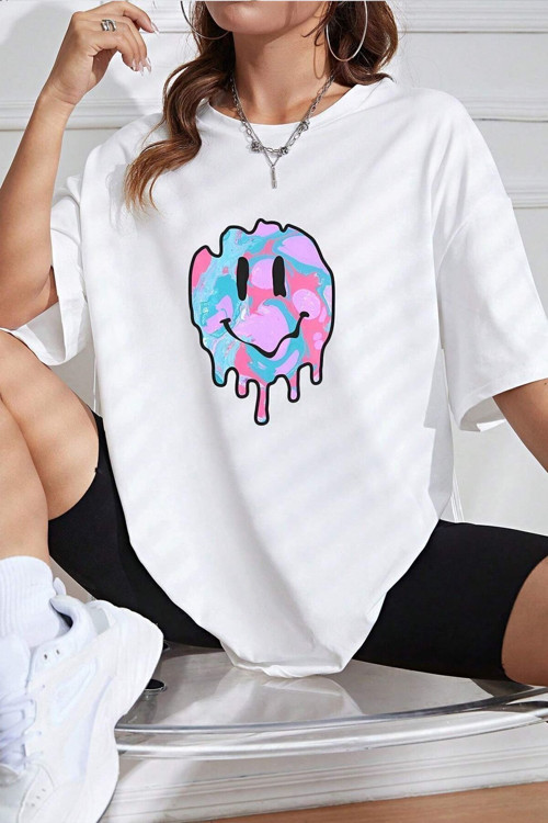 Unisex Smile Baskılı Tasarım Tshirt