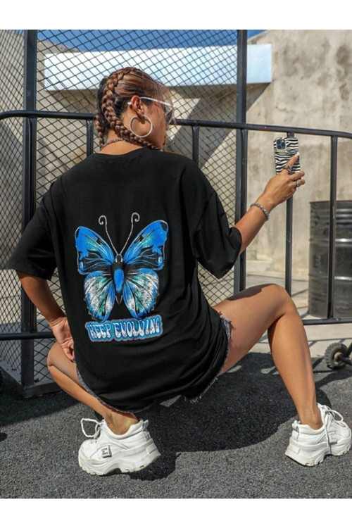 Kelebek Sırt Baskılı Tshirt