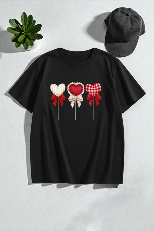 Şekerleme Lolilop Kalp Baskılı Tasarım Tshirt