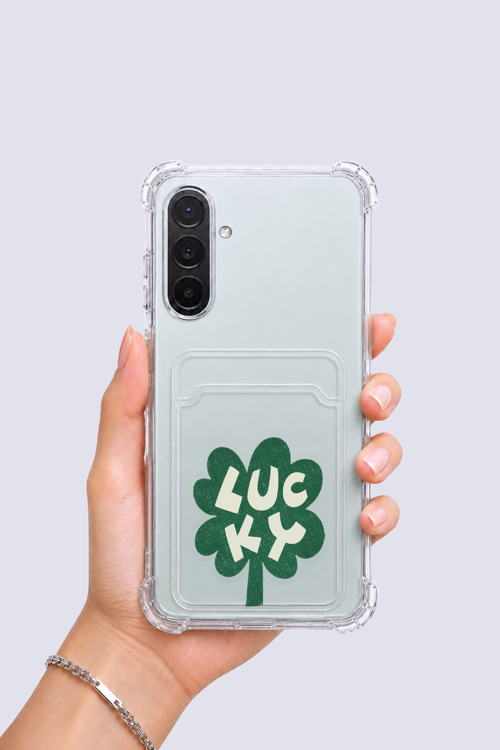 Samsung Galaxy A36 Kartlıklı Lucky Yonca Desenli Kılıf - GESA552290-9405