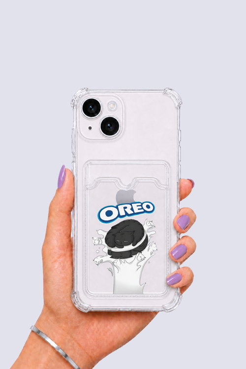 iPhone 15 Kartlıklı OREO Desenli Kılıf - GESA558281-4128