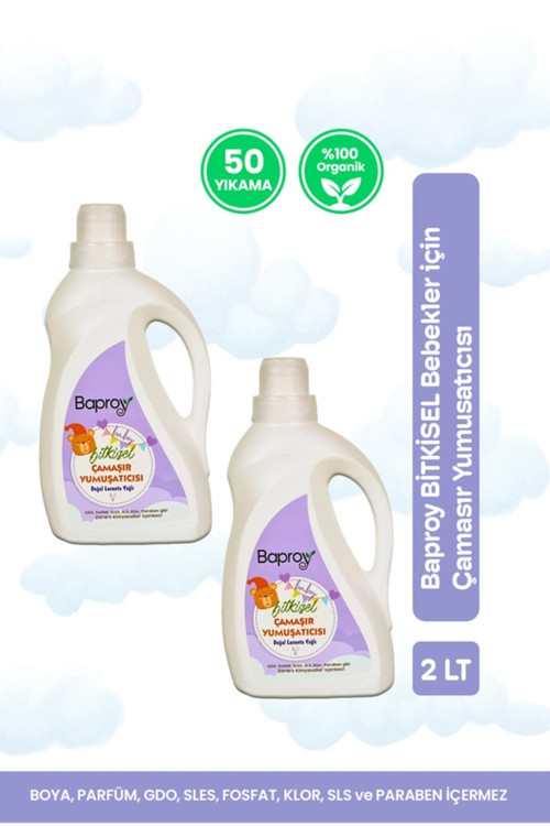 Baby Bebekler İçin Doğal Lavanta Yağlı Bitkisel Çamaşır Yumuşatıcısı 2’li Set - Toplam 2 Litre