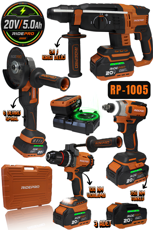 TURBO 350 NM'Lİ PROFESYONEL ŞARJLI 4’LÜ SET