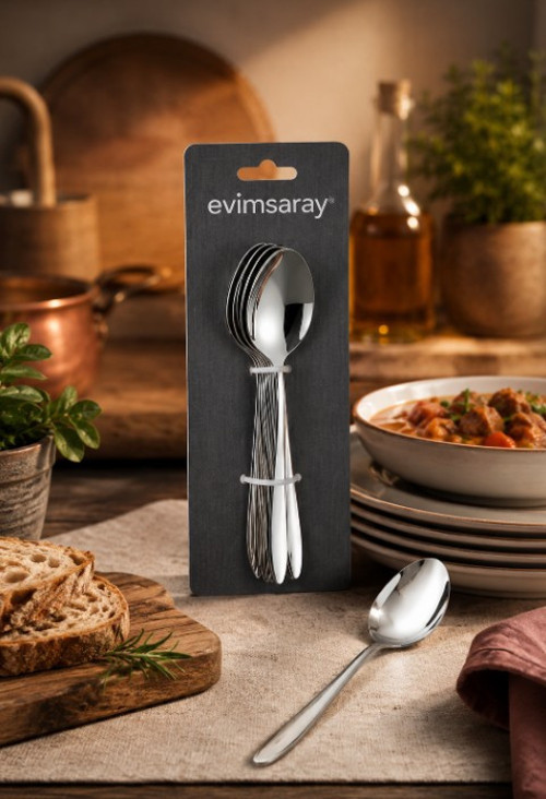 Sivri Model 6Lı Yemek Kaşığı
