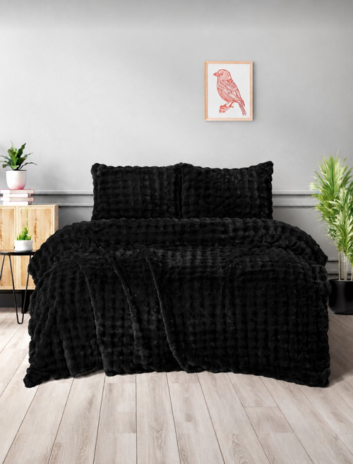 Merinos Diamond Kürk Bubble Desen Comforter Set, Çift Kişilik Yorgan Seti (220x240)