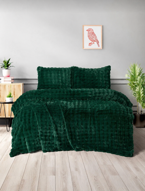 Merinos Diamond Kürk Bubble Desen Comforter Set, Çift Kişilik Yorgan Seti (220x240)