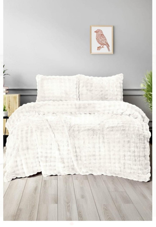 Merinos Diamond Kürk Bubble Desen Comforter Set, Çift Kişilik Yorgan Seti (220x240)