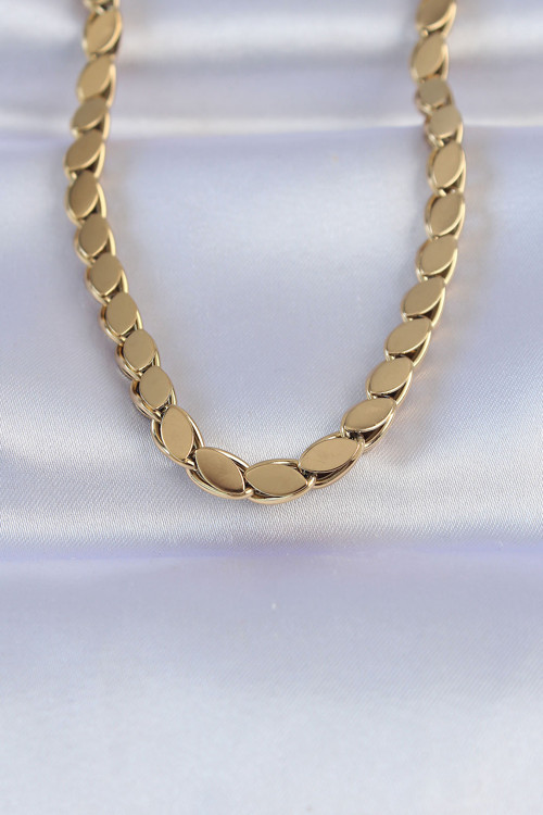 316L Çelik Gold Renk Arpa Model Kolye - Lisinya