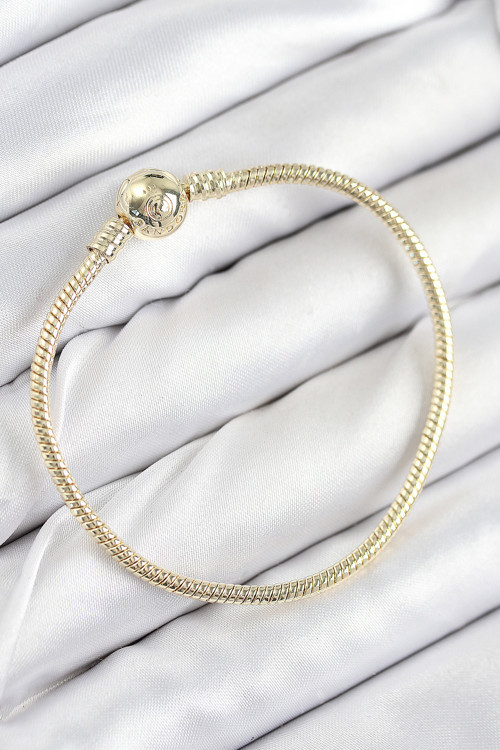 Pirinç Charm Topcuk Model Gold Renk Kadın Bileklik - Lisinya