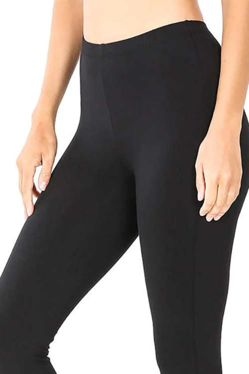 Ebony Lycra® Dikişsiz Capri Boy Tayt (Siyah)