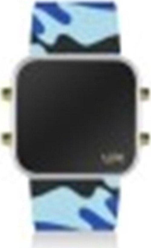 Led Mını Gold Whıte Blue Camouflage Unisex Kol Saati
