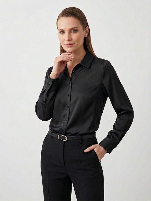Regular Fit Saten Ofis Gömleği 1501