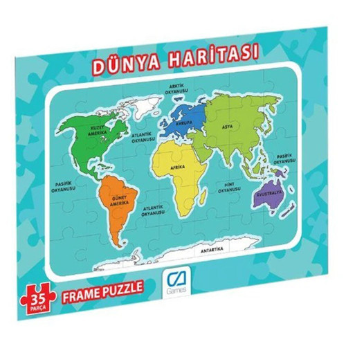 Dünya Haritası Frame Puzzle Cafrm-10200