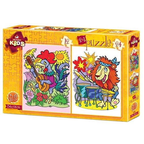 Puzzle 12+24 Parça Müzisyen Hayvanlar 4490