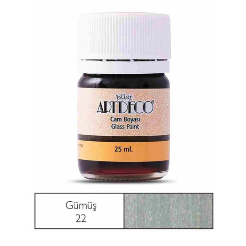 Cam Boyası 25 Ml Öğrenci Tipi 22 Metalik Gümüş