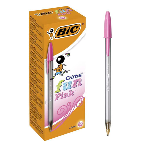 Tükenmez Kalem Cristal Fun Açık Pembe 20 Li 1.6
