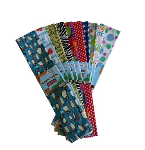 Krepon Kağıdı 10 LU 50x200 CM Karışık Renk Desenli