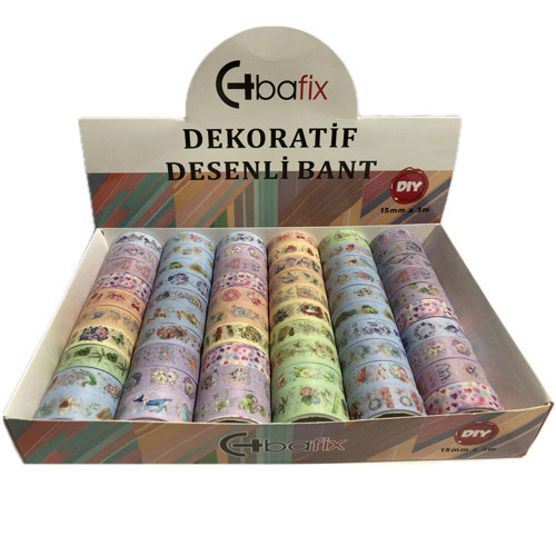Desenli Bant Dekoratif 15 MM x 3 MT 60 LI BFX-DEB0005