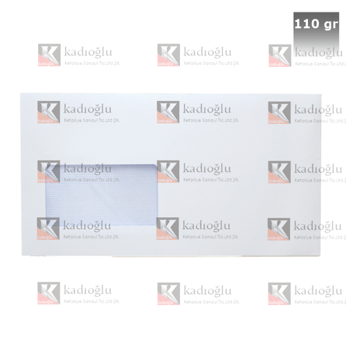 Diplomat Zarf Extra Silikonlu Pencereli 10.5x24 110 GR Beyaz