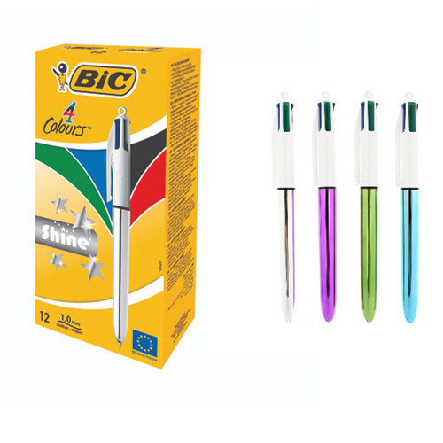 Tükenmez Kalem Shine 4 Colours Gümüş Gövde 12 Lİ 919380