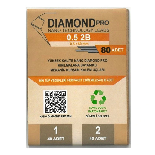 Versatil Kalem Yedeği Nano Dıomand Pro 2B 0.5 MM 80 Li Ndp-05-80 2B