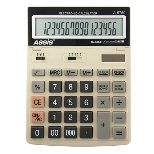 Elektronik Hesap Makinesi 16 Hane Gri A-5750