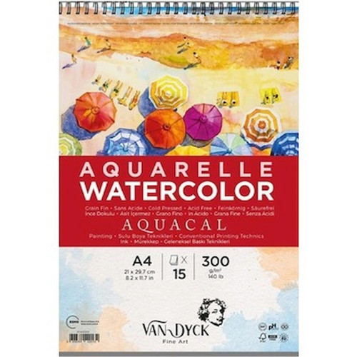 Sulu Boya Blok Aquacal İnce Dokulu Cldpres A4+Üst Sprl 15 YP