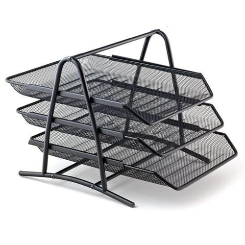 Evrak Rafı Metal Perforeli 3 Lü Siyah BFX-MER9205S