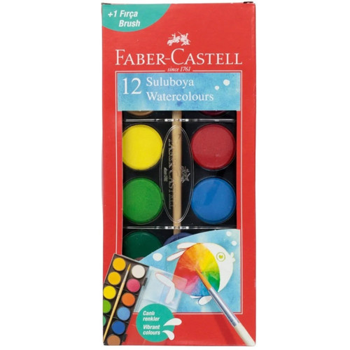 Faber Sulu Boya Red Line Büyük Boy 12 Renk 5292 125012