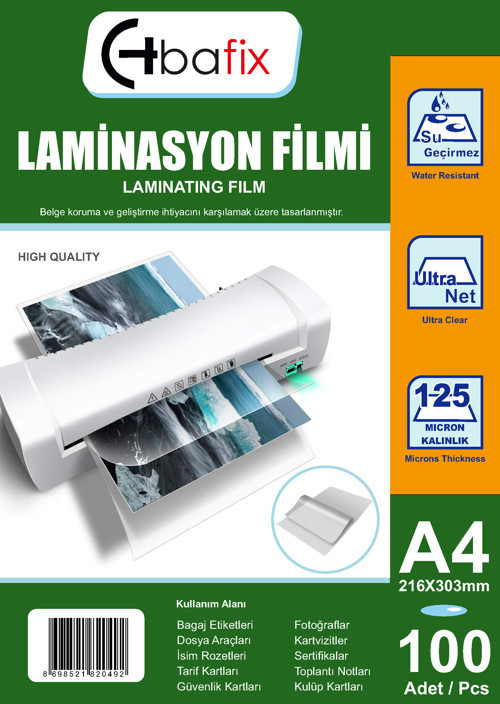Laminasyon Filmi A4 125 Mıc 216-303
