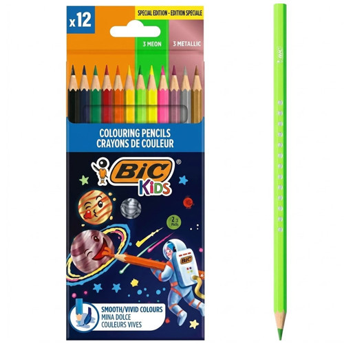 COSMO KURU BOYA KALEMİ 12 RENK (6 STANDART + 3 METALİK + 3 NEON) 301839