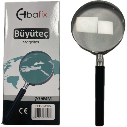 Büyüteç Cam Metal Çerçeveli 75 MM BFX-BMC75