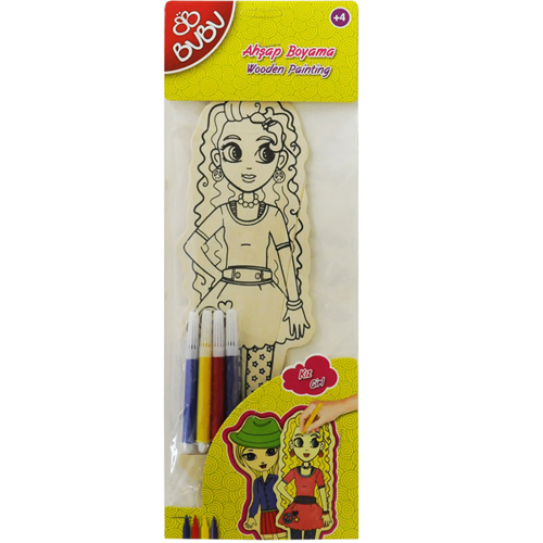 Ahşap Boyama Kız 2 Model BUBU-AB0040