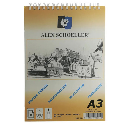 Aydınger Bloknot Eskiz Spiralli 60 YP A3 90 GR ALX-822