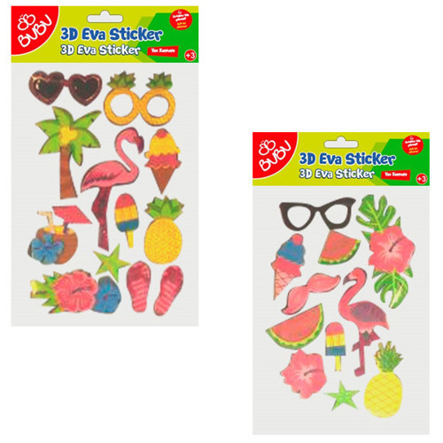 3D Eva Simli Sticker Yaz Zamanı 24 Lü Bubu-sts046