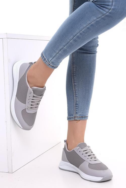 F3 Kalın Taban Günlük Kadın Fileli Yazlık Sneaker Spor Ayakkabı