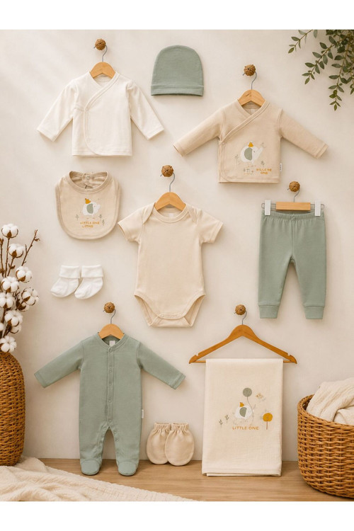 Unisex 10'Lu Fil Desenli Zıbın Takımı