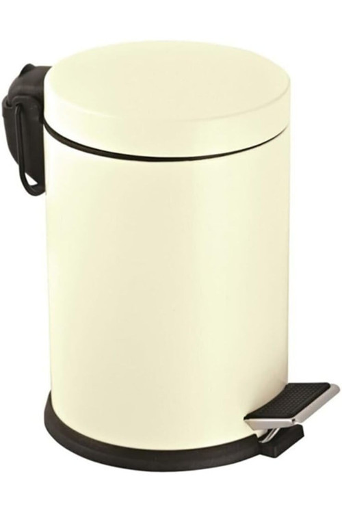 Premium Serisi 3 Litre Hacimli Paslanmaz Banyo-Mutfak Pedallı Çöp Kovası Krem 1269701