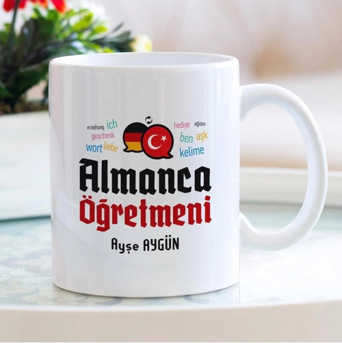 Almanca Öğretmeni Isme Özel Kupa Bardak