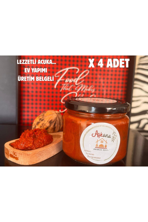 Acuka 300G X 4 Adet - Karadeniz Usulü Ev Yapımı Katkısız Cevizli Kahvaltılık Sos Ekonomik Paket
