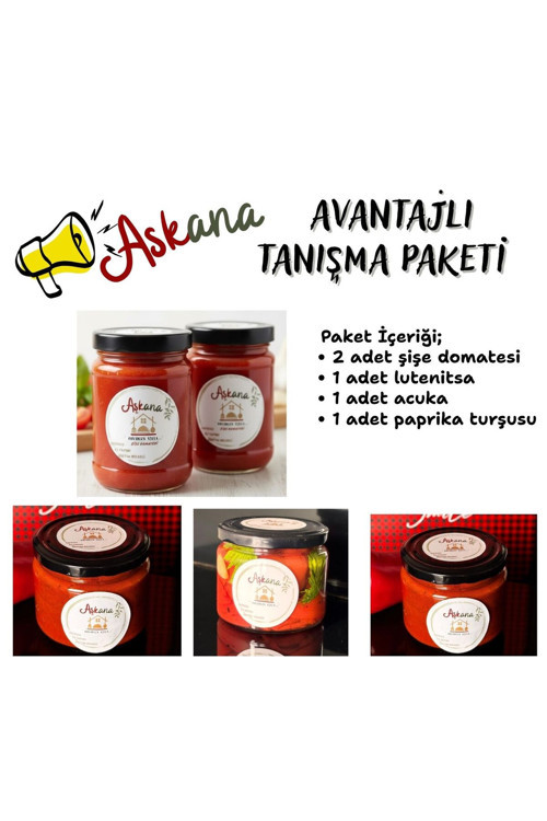 Avantajlı Tanışma Paketi - Şişe Domatesi + Acuka + Lutenitsa + Paprika Turşusu (Toplam 5 Ürün)