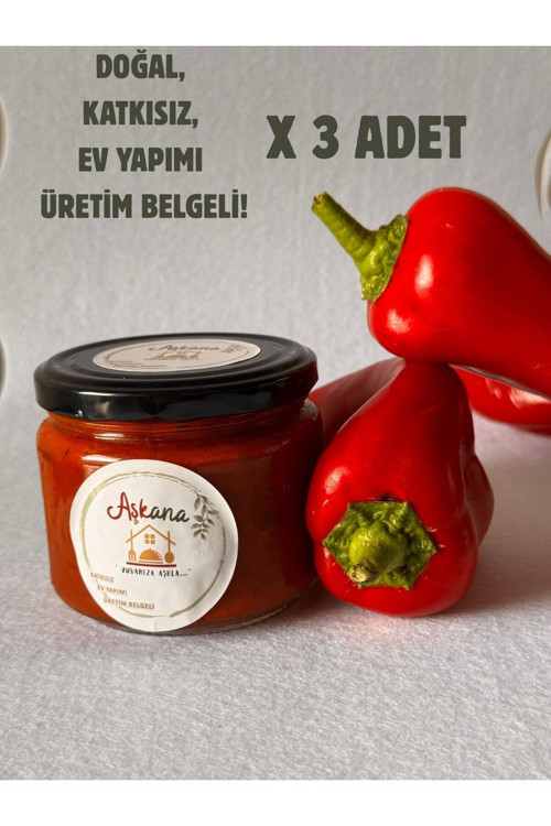 Lutenitsa 300G X 3 Adet - Ev Yapımı Katkısız Geleneksel Balkan Sosu Kahvaltılık Ve Sos Seti