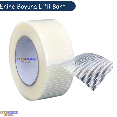 Enine Boyuna Lifli Filament Bant Cam Elyaf Takviyeli Ambalaj Bandı 50mm x 50m