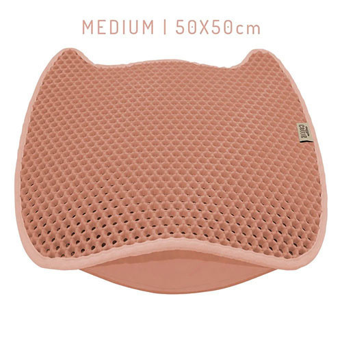 Pembe Kum Toplayıcı Fonksiyonel Kedi Tuvalet Paspası 50 x 50 cm