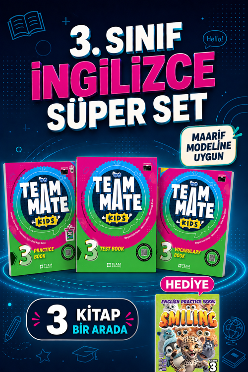 3.Sınıf Team Mate Practice Book + Vocabulary Book + Test Book Set (Smılıng Practice hediyeli)